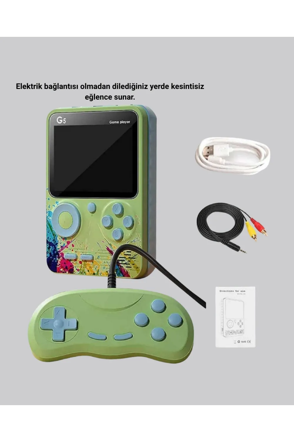 G5 Taşınabilir Retro Game Box 500 Oyunlu Şarjlı Mini Oyun Konsolu
