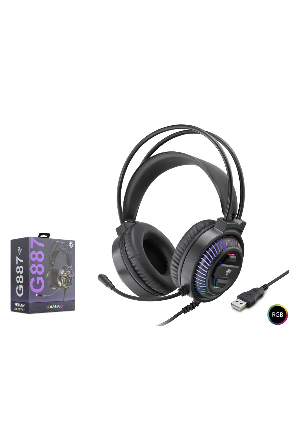 Gaming Kulaklik Usb Rgb 7.1 - Si̇yah G887