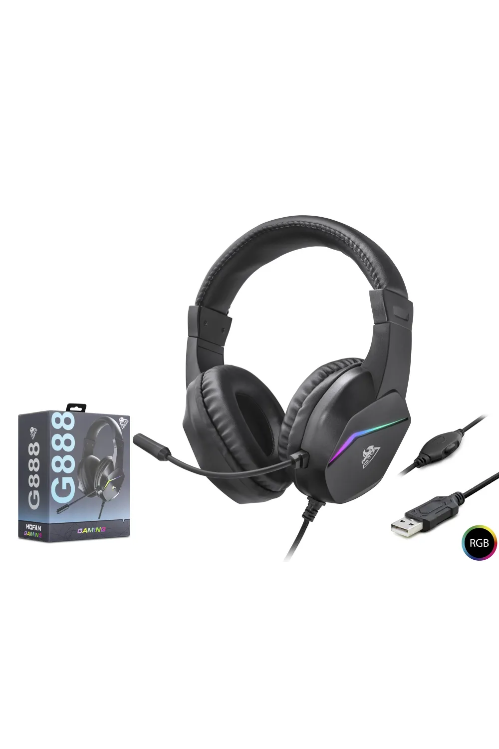Gaming Kulaklik Usb Rgb - Si̇yah G888
