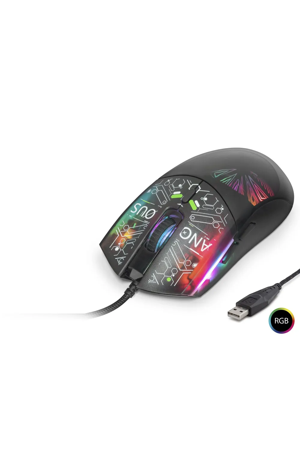 Gaming Mouse 7200 Dpi Rgb Soyut Art Desenli - Siyah G306C