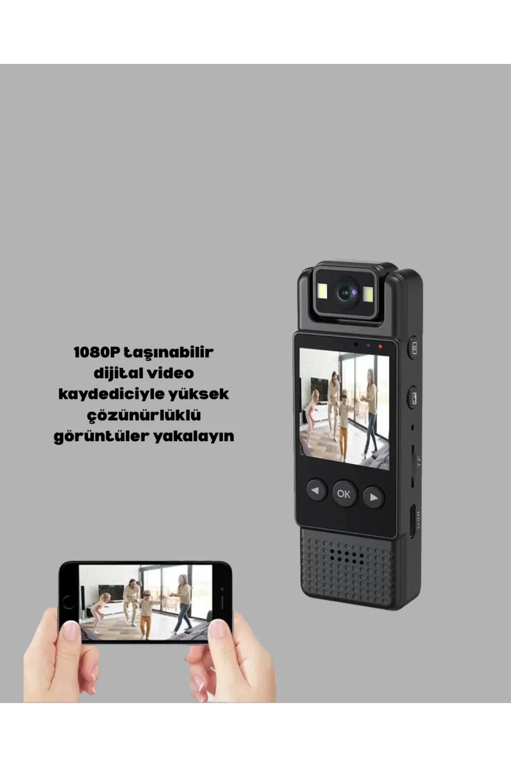 Gece Görüşlü Döngüsel Kayıt Destekli Mini Kamera