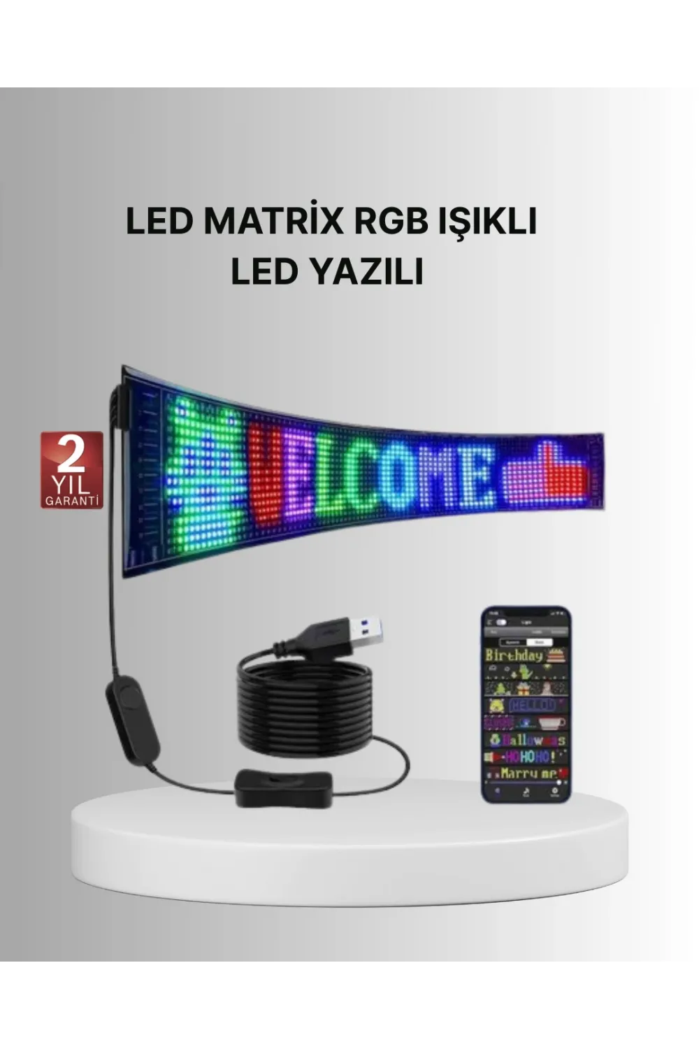 Gece Kullanıma Uygun  Pixel Rgb Led Panel Estetik Atmosfer Işığı