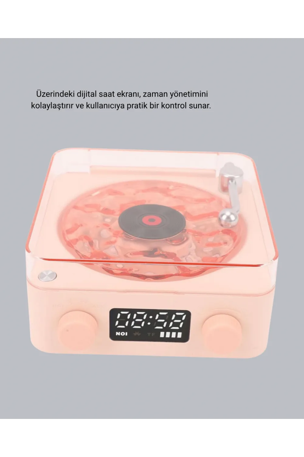 Gece Lambası Stereo Bluetooth Hoparlör Dijital Saat Su Dalgası Efektli 3-ü-1 Cihaz