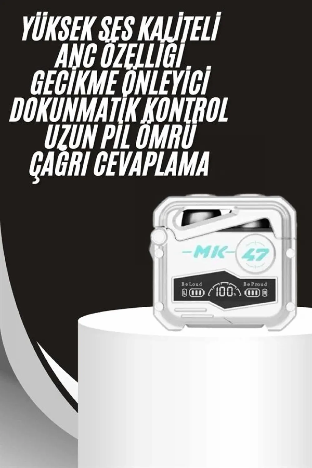Gecikme Önleyici Oyuncu Kulaklığı Bluetooth Bağlantılı Anc Özelliği 5.0 Bluetooth