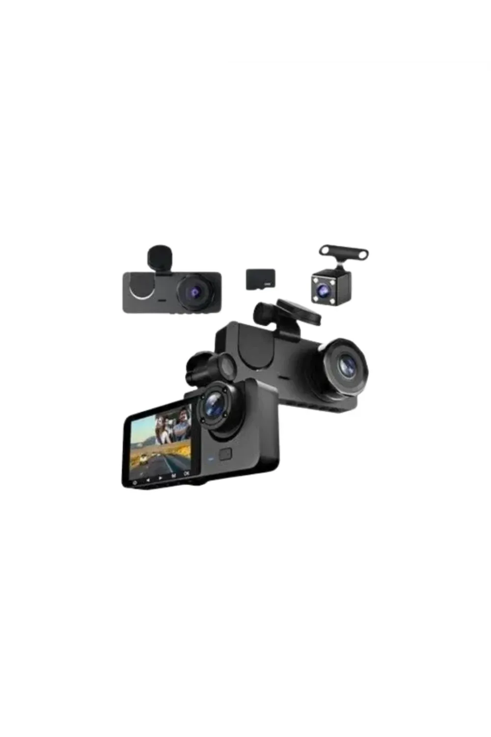 Gelişmiş G-sensörlü Üçlü Araç Kamerası – 5” Lcd Ekran Ve Hareket Algılama