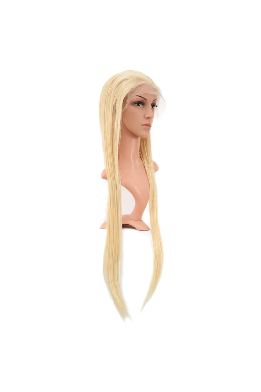 Gerçek Front Lace Düz Platin Tül Peruk - 85-90cm