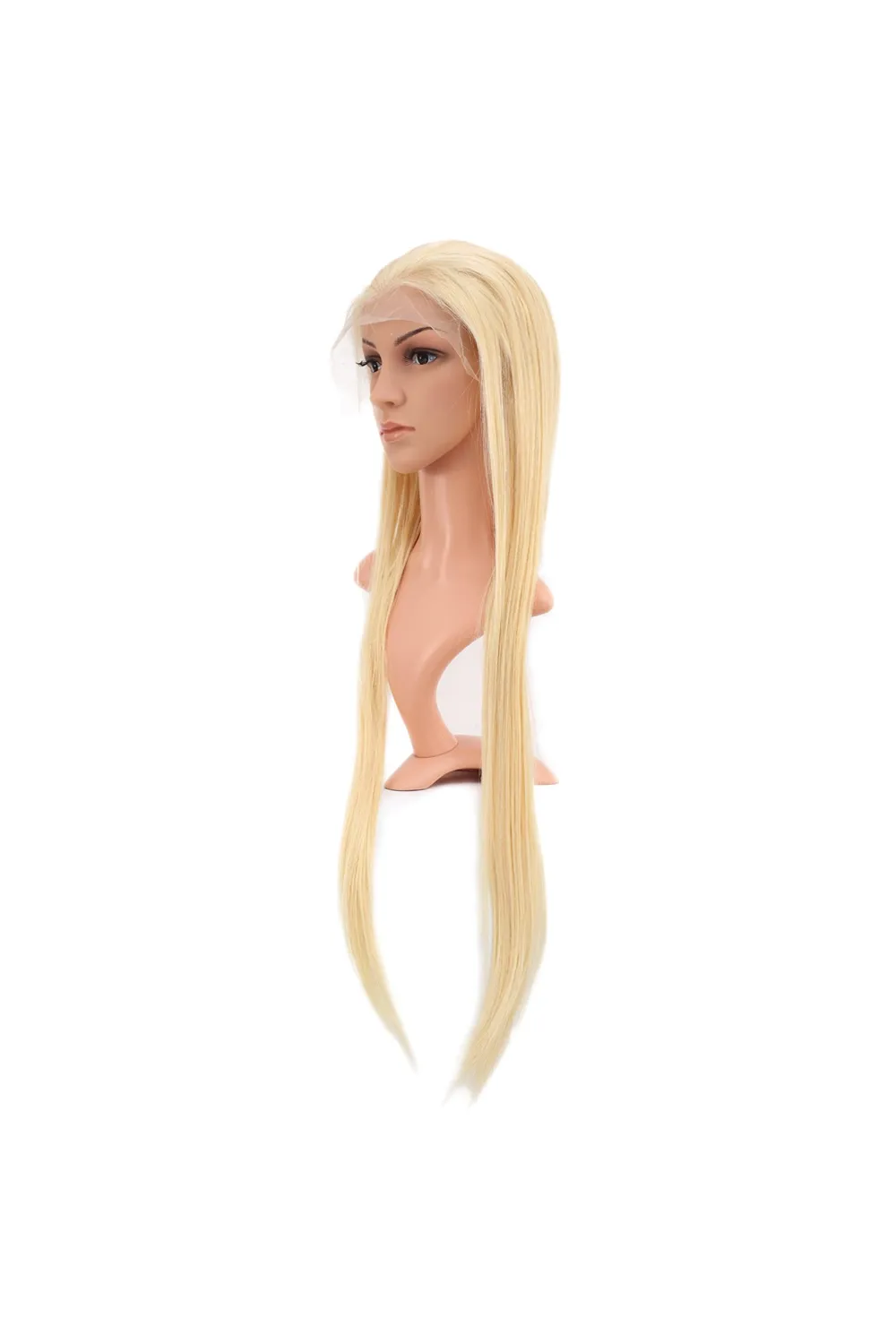 Gerçek Front Lace Düz Platin Tül Peruk - 85-90cm