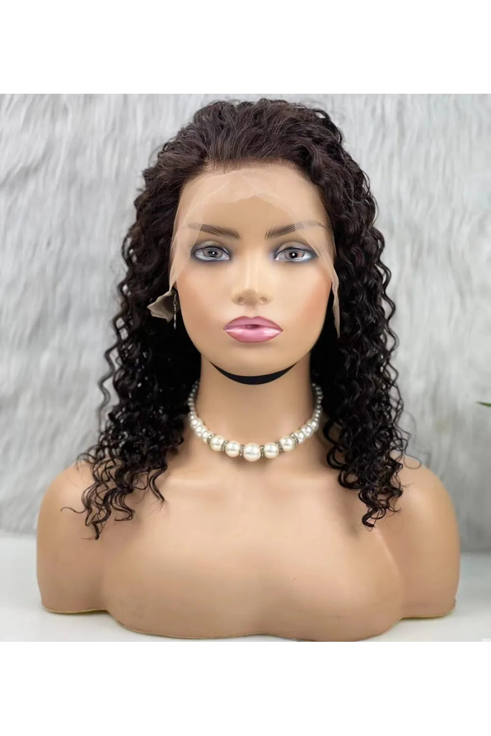 Gerçek Front Lace Tül Peruk - Afro Dalga - Doğal 50-55cm