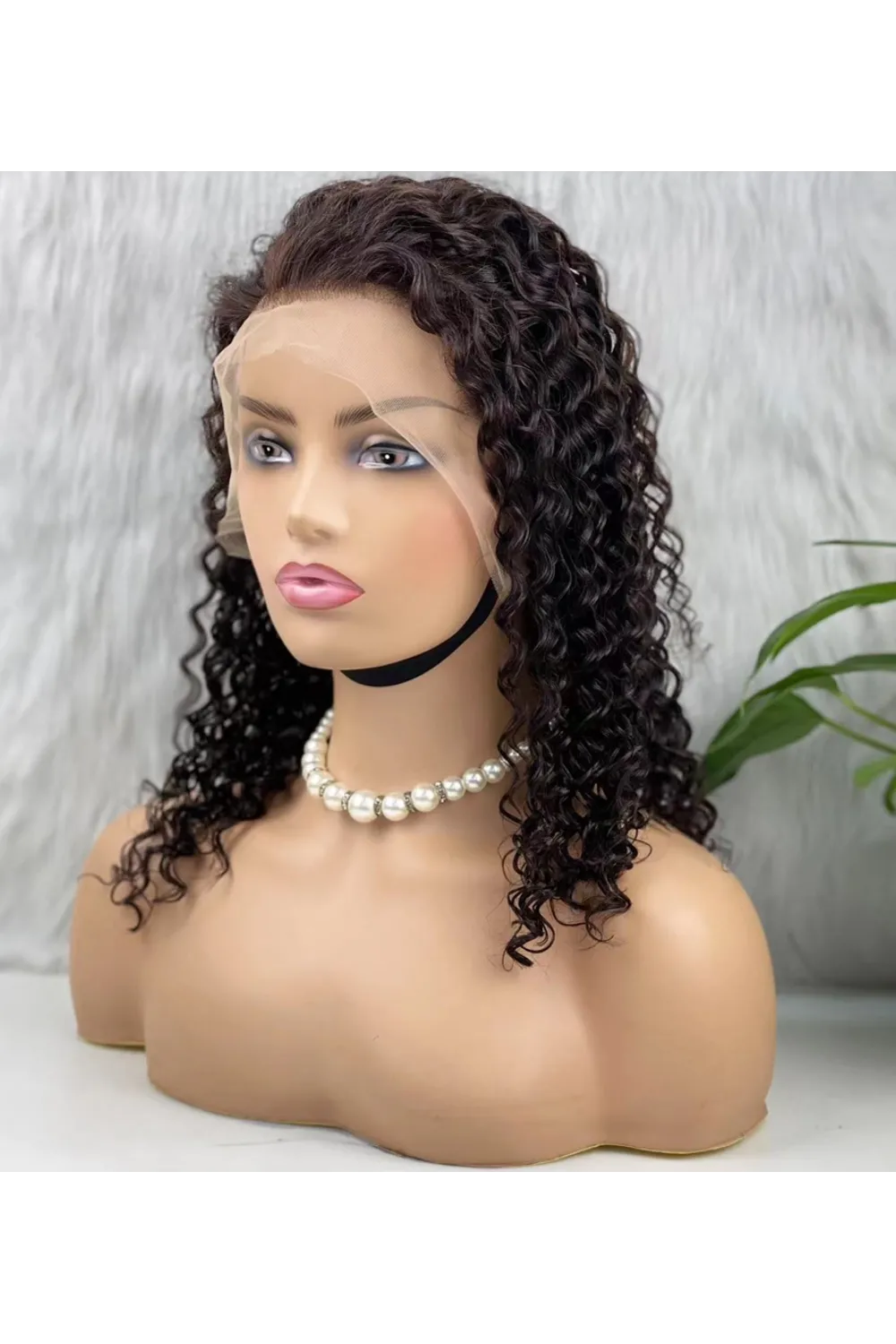 Gerçek Front Lace Tül Peruk - Afro Dalga - Doğal 50-55cm