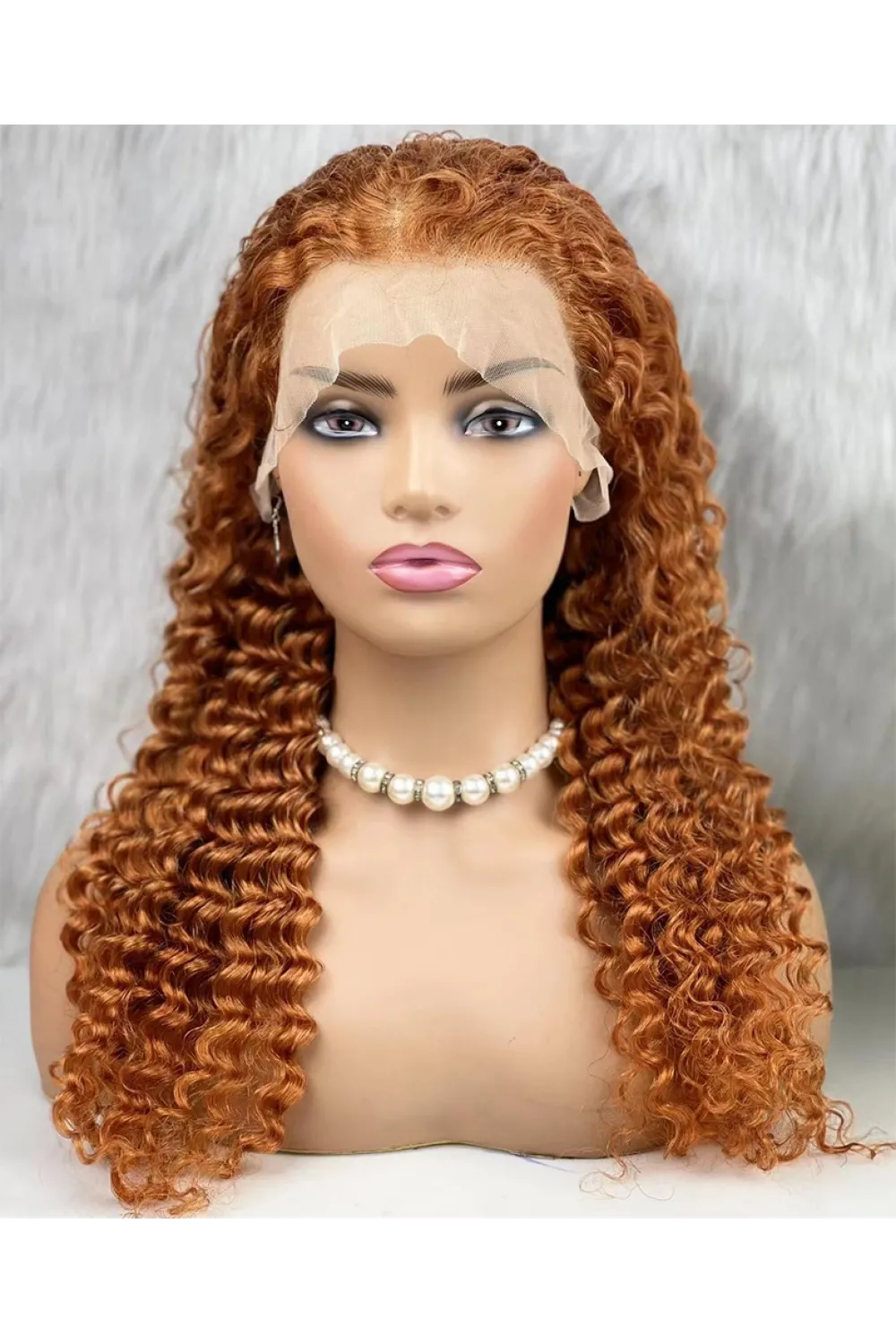 Gerçek Front Lace Tül Peruk - Afro Dalgalı - Bakır 70-75cm