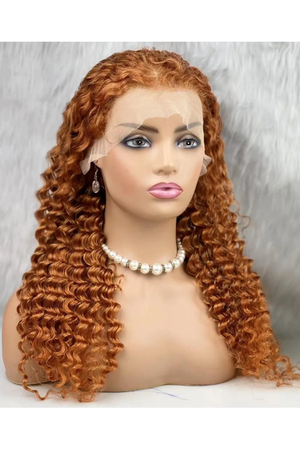 Gerçek Front Lace Tül Peruk - Afro Dalgalı - Bakır 70-75cm