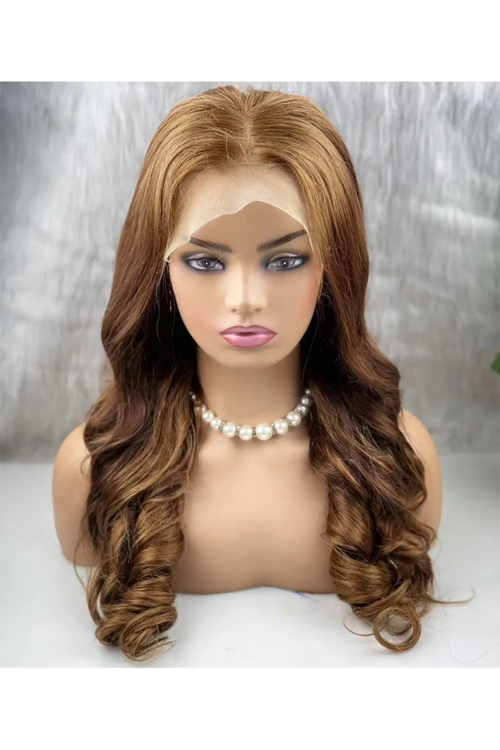 Gerçek Front Lace Tül Peruk - Dalgalı - Kumral 70-75cm