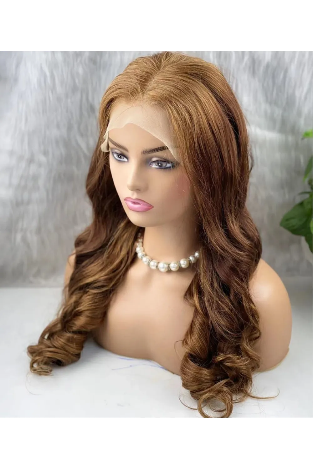 Gerçek Front Lace Tül Peruk - Dalgalı - Kumral 70-75cm