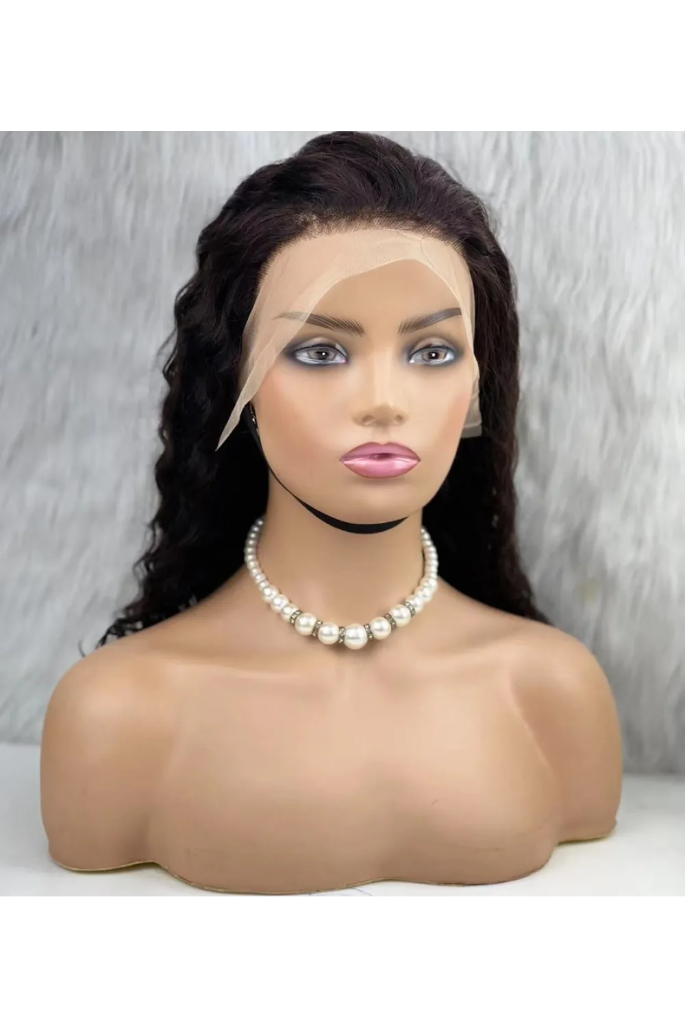Gerçek Front Lace Tül Peruk - Derin Dalgalı - Doğal 50-55cm