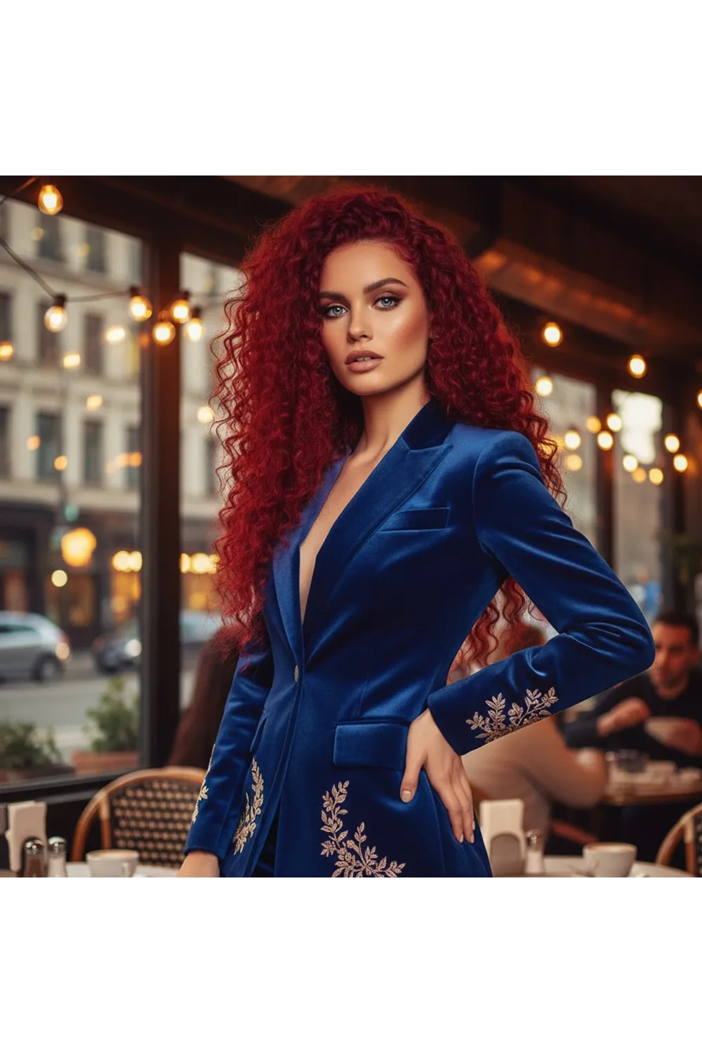 Gerçek Front Lace Tül Peruk - Derin Dalgalı - Kızıl 70-75cm