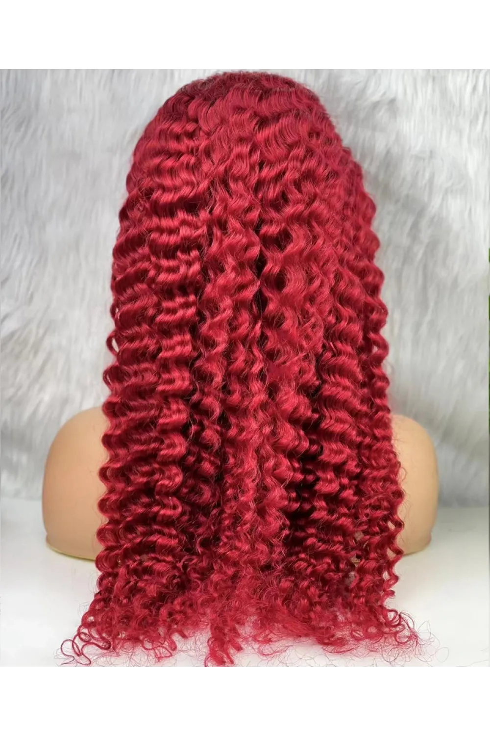 Gerçek Front Lace Tül Peruk - Derin Dalgalı - Kızıl 70-75cm