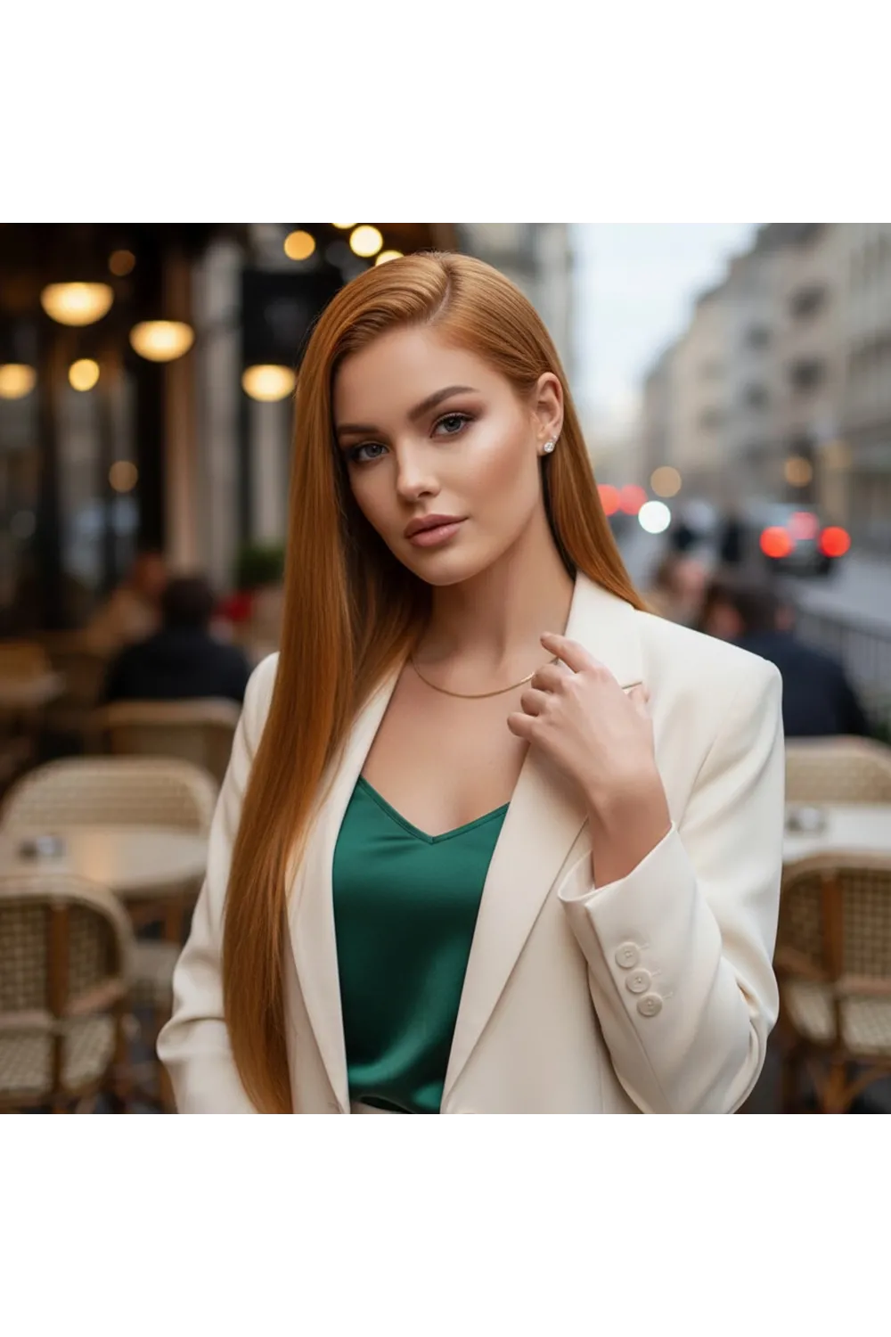 Gerçek Front Lace Tül Peruk - Düz - Bakır 70-75cm
