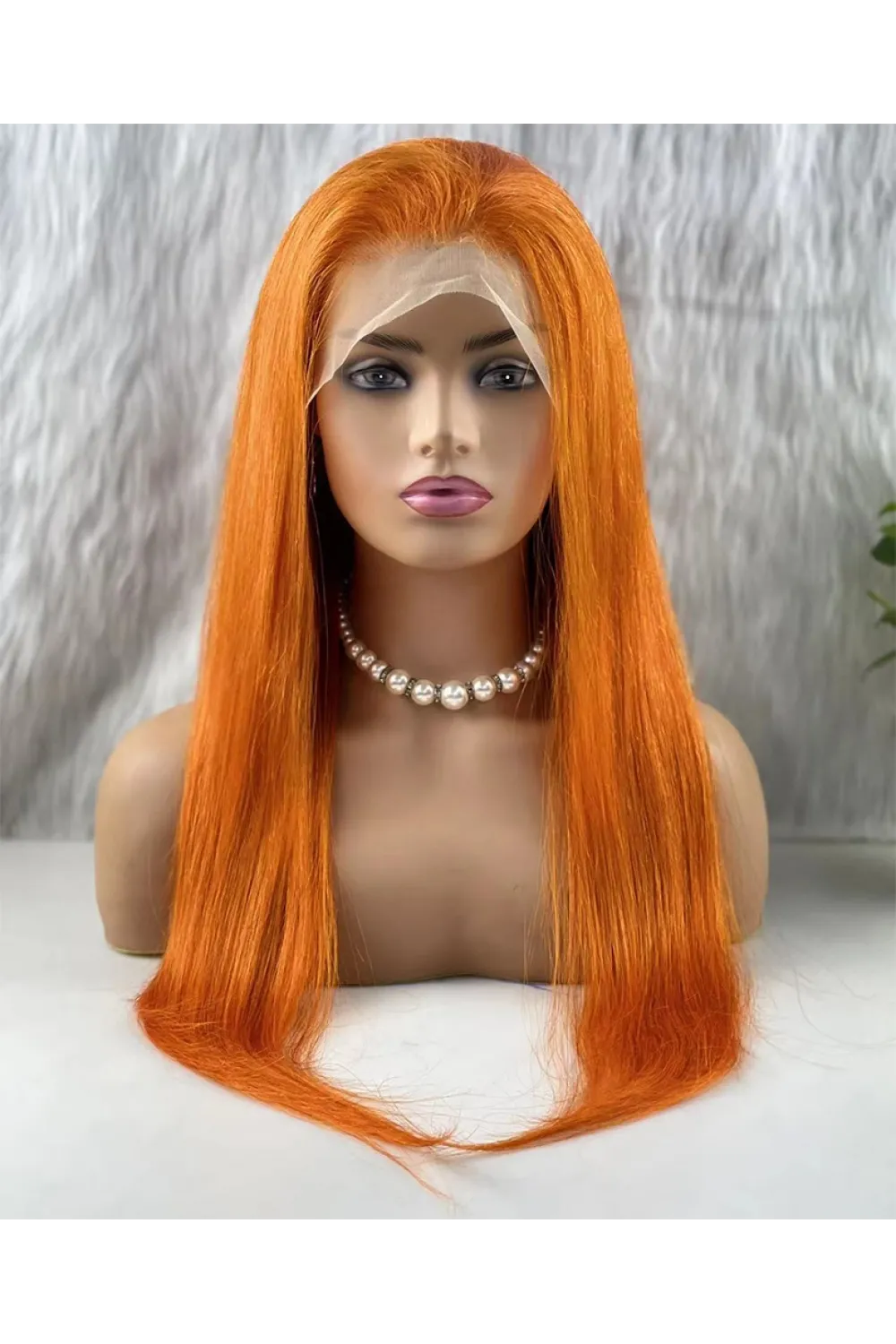Gerçek Front Lace Tül Peruk - Düz - Canlı Bakır 70-75cm