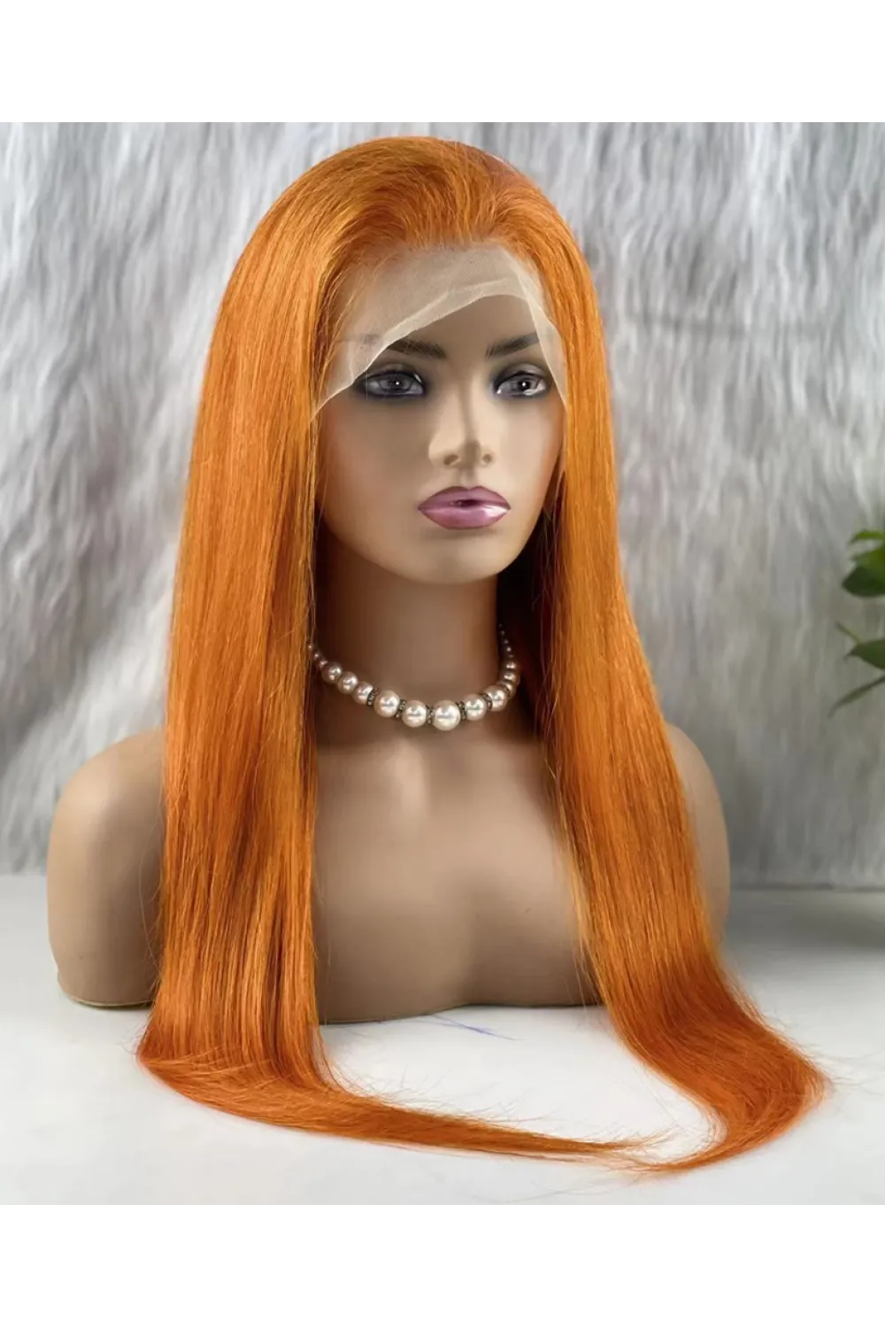 Gerçek Front Lace Tül Peruk - Düz - Canlı Bakır 70-75cm