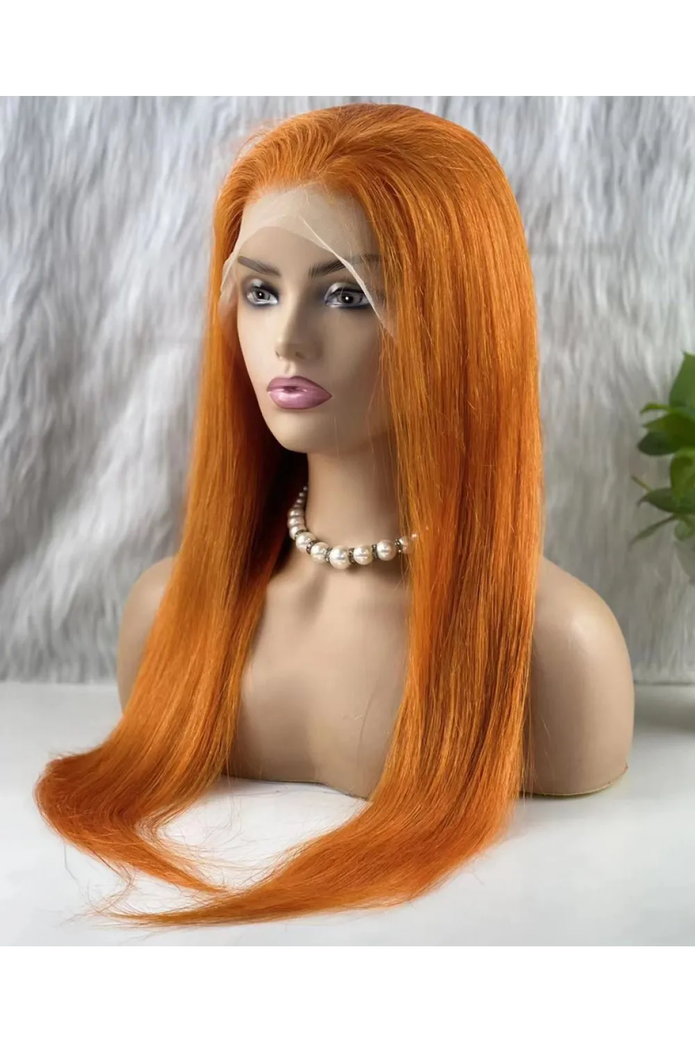 Gerçek Front Lace Tül Peruk - Düz - Canlı Bakır 70-75cm