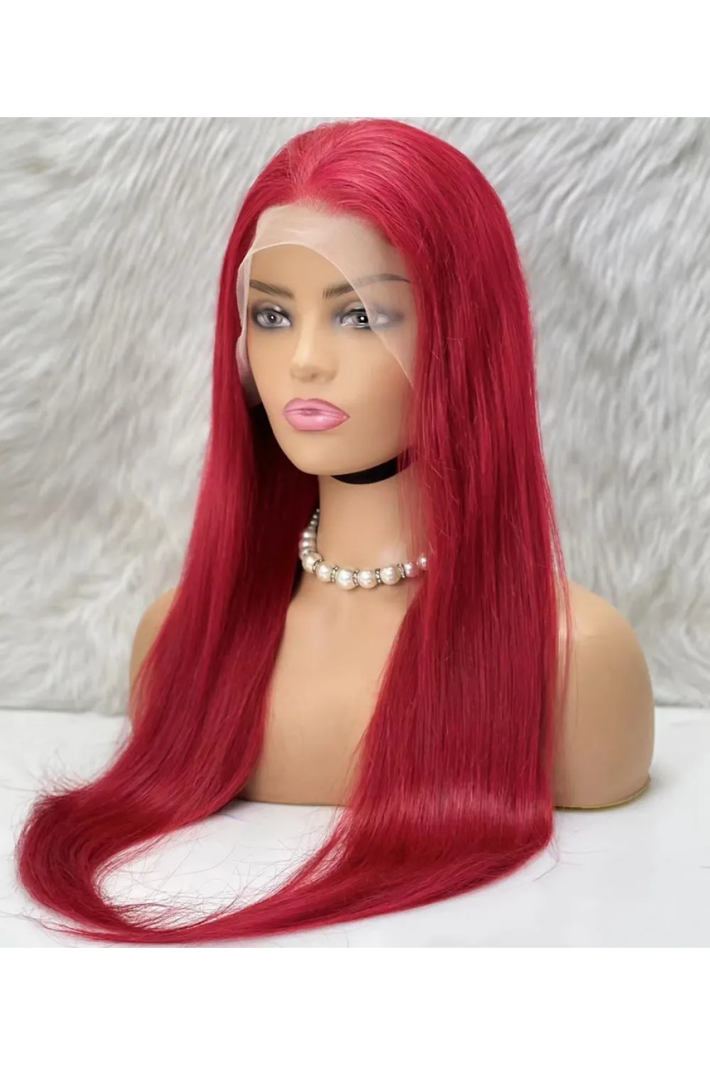 Gerçek Front Lace Tül Peruk - Düz - Kızıl 70-75cm