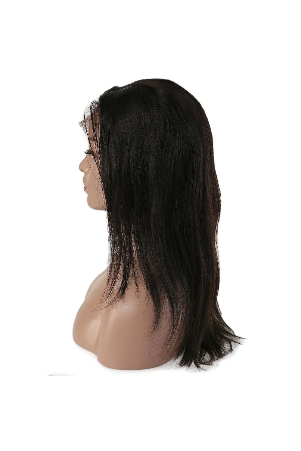 Gerçek Front Lace Tül Peruk - Düz - Siyah 45-50cm