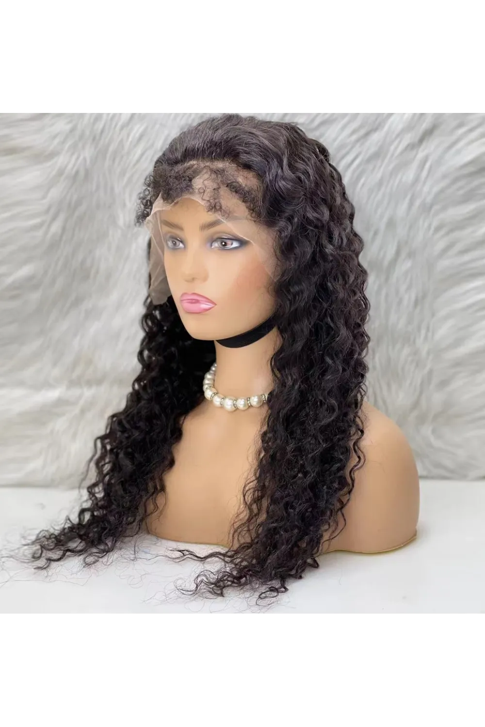 Gerçek Front Lace Tül Peruk - Kabarık Afro - Doğal 65-70cm