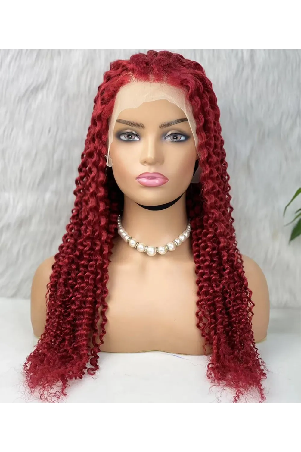 Gerçek Front Lace Tül Peruk - Kabarık Afro - Kızıl 70-75cm