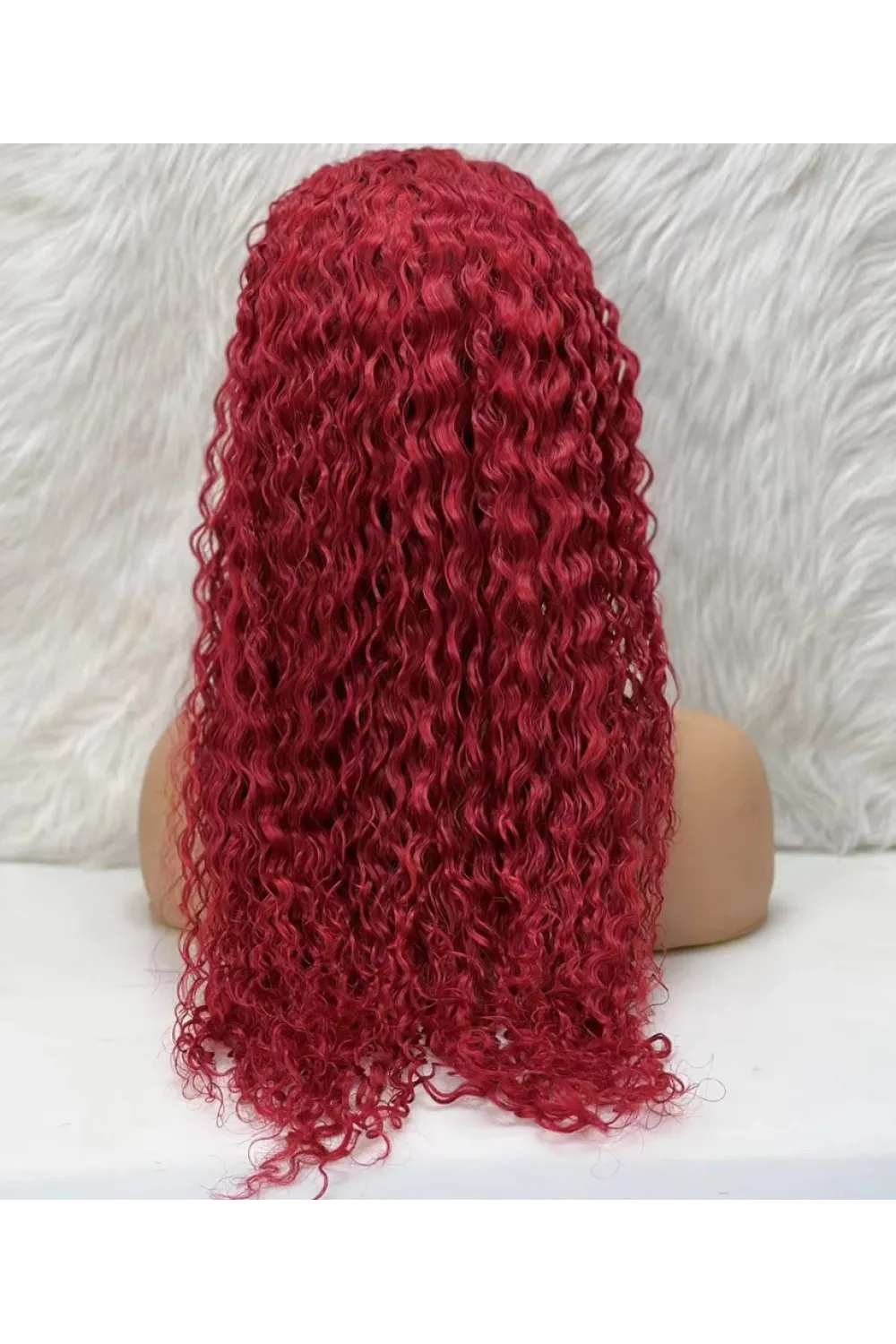 Gerçek Front Lace Tül Peruk - Su Dalgası - Kızıl 70-75cm