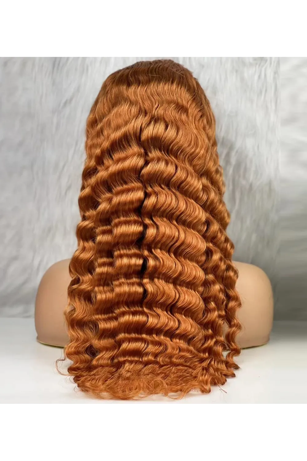 Gerçek Front Lace Tül Peruk - Yoğun Dalgalı - Bakır 70-75cm