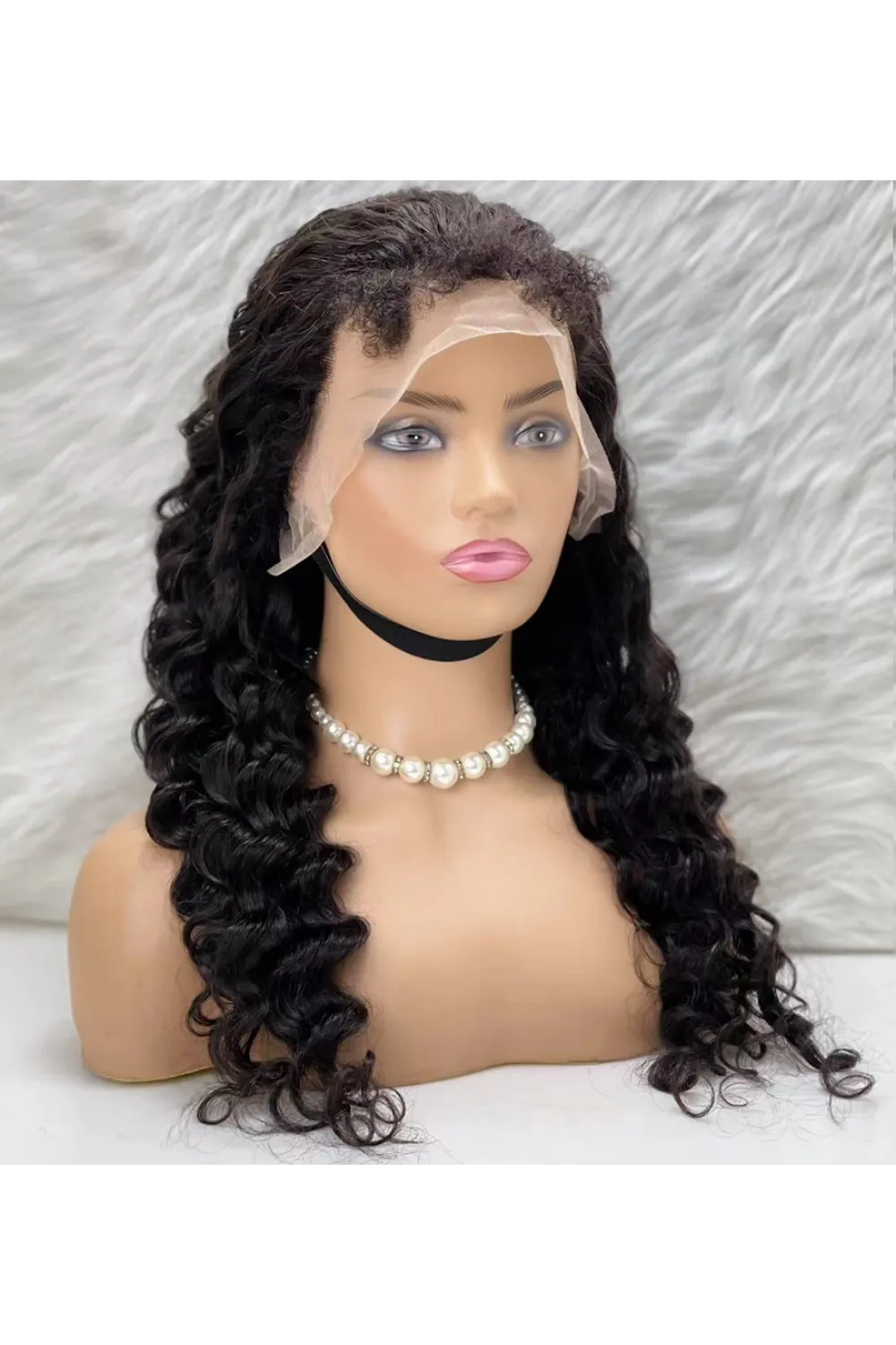 Gerçek Front Lace Tül Peruk - Yoğun Dalgalı - Doğal 70-75cm