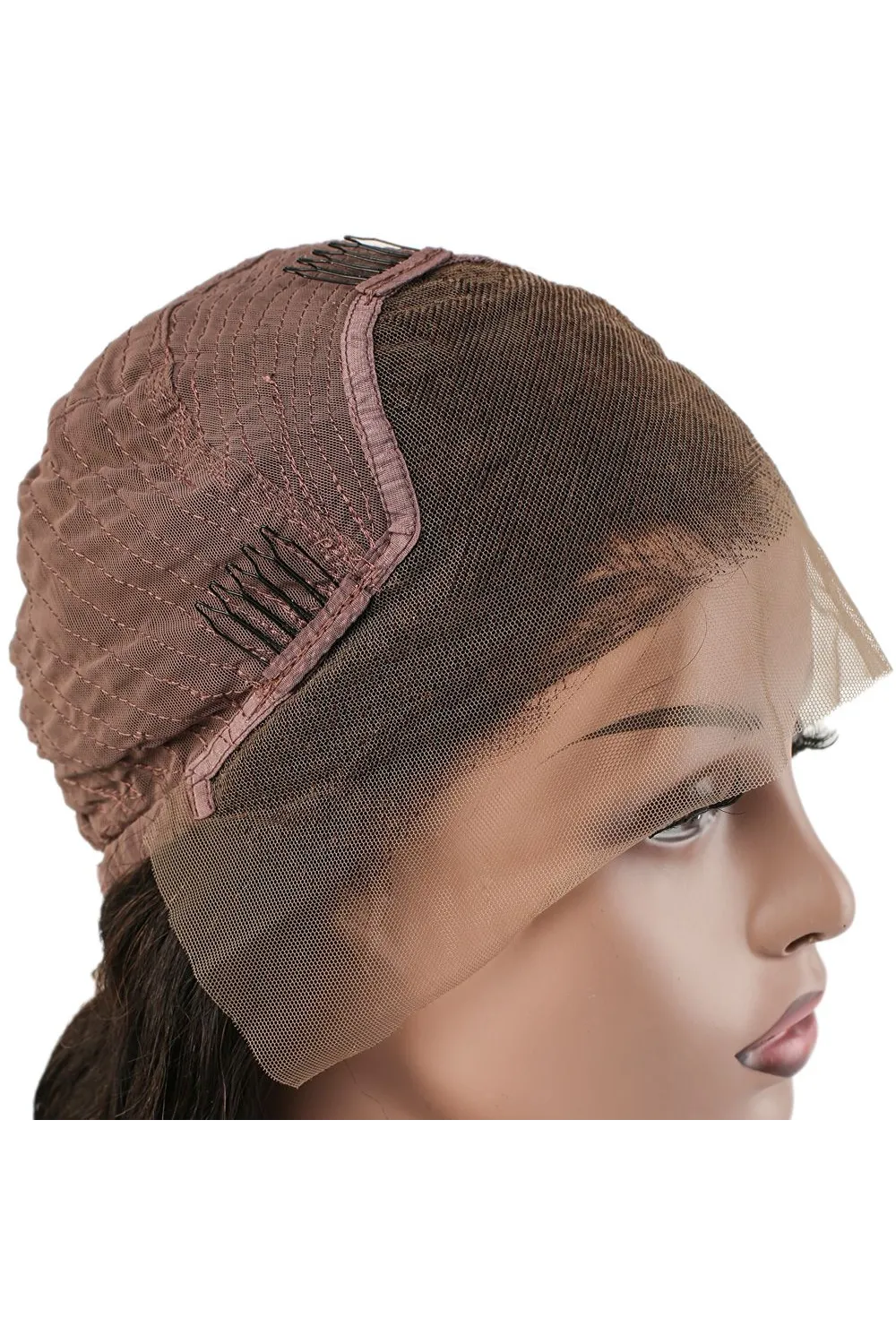 Gerçek Front Lace Tül Peruk - Yoğun Dalgalı - Kızıl 70-75cm
