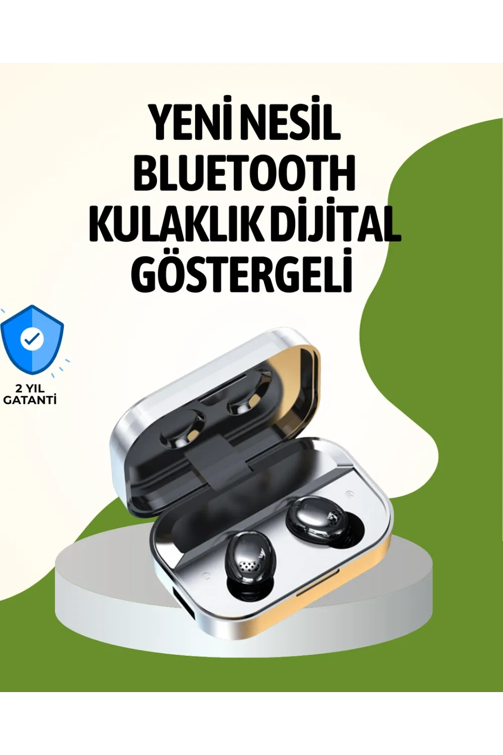 Gerçek Kablosuz Kulaklık – Bluetooth 5.0, Şarj Kutulu, Parmak İzi Kontrollü