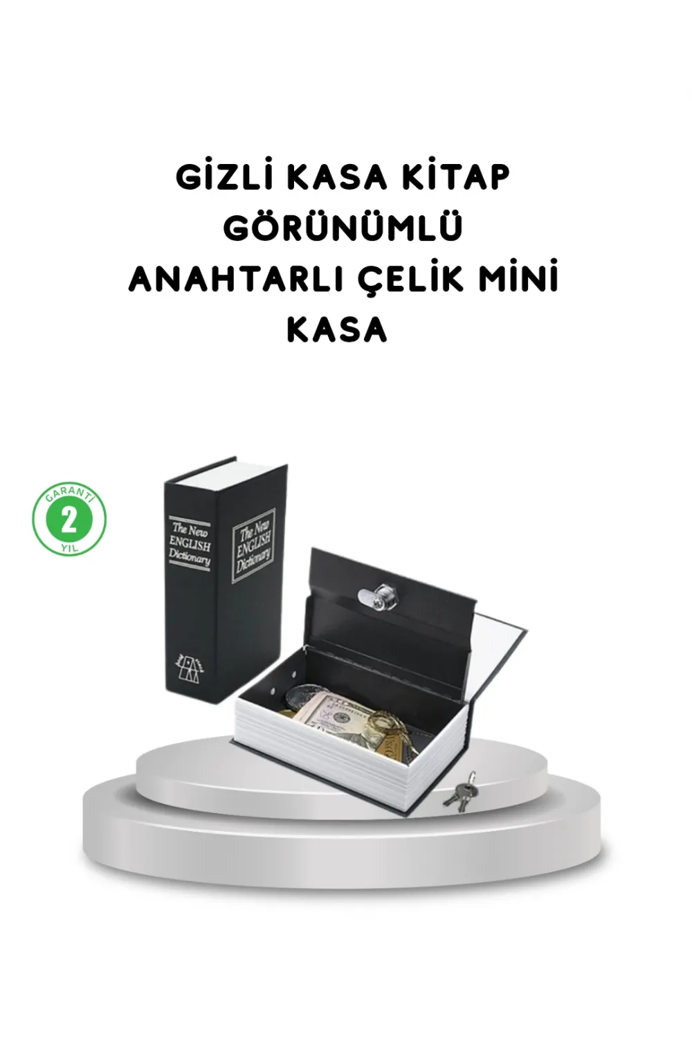 Gizli Kitap Kasa – Metal Gövdeli, Anahtarlı