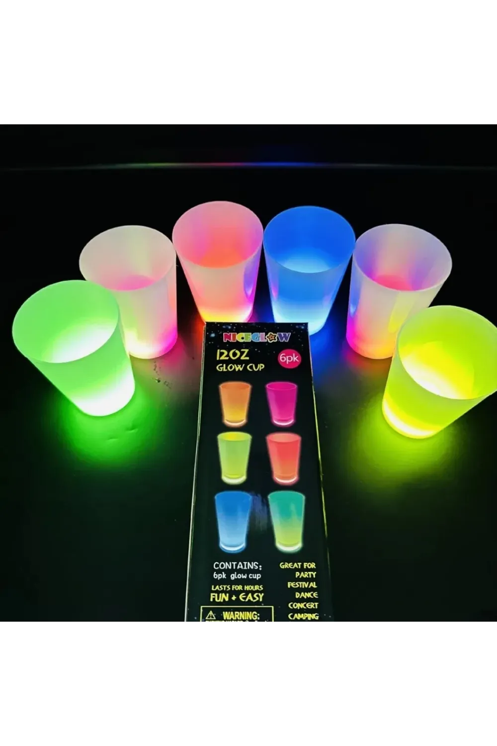 Glow Partisi Bardakları 6 Renk 6 Adet 1.5 Oz 4.5 X 6.5 Cm