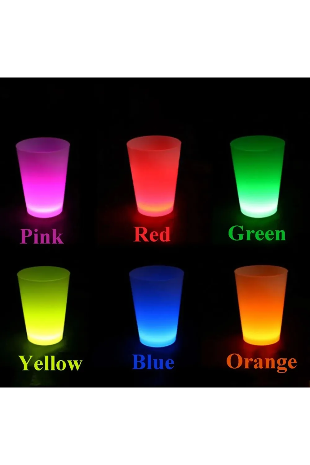 Glow Partisi Bardakları 6 Renk 6 Adet 1.5 Oz 4.5 X 6.5 Cm