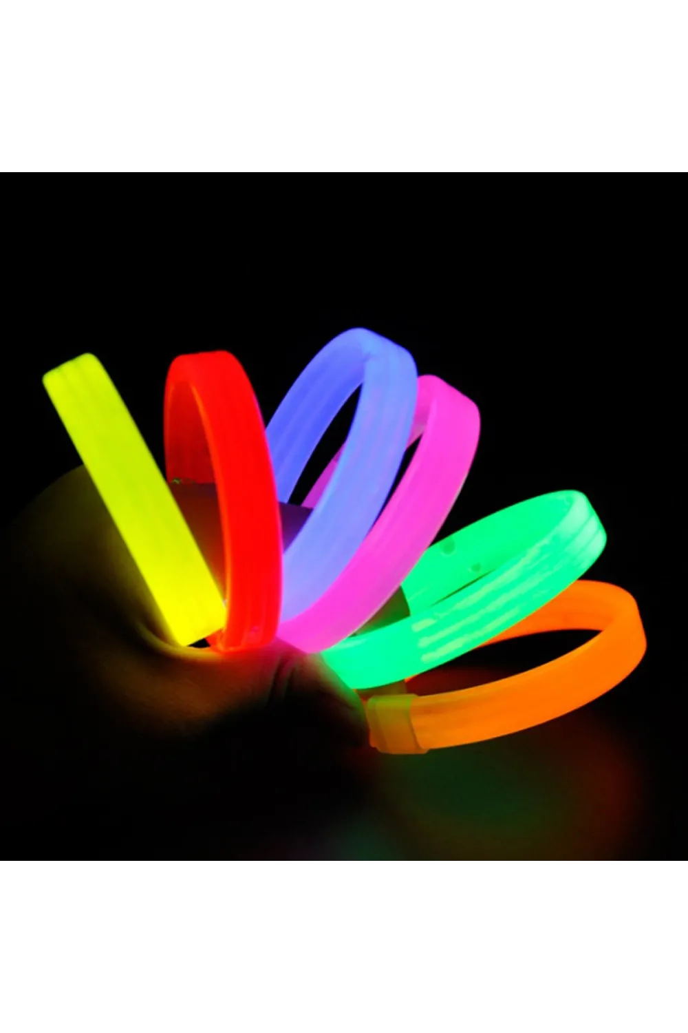 Glow Partisi Fosforlu Ekstra Kalın Bileklik 6 Renk 6’lı Set – Baskı Yapılabilir