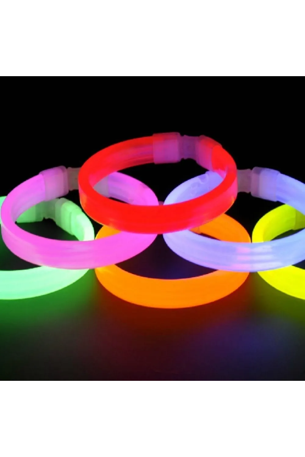 Glow Partisi Fosforlu Ekstra Kalın Bileklik 6 Renk 6’lı Set – Baskı Yapılabilir
