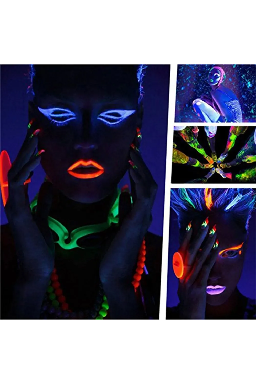 GlowPaint 6’lı Neon Boya – UV Işıkta Parlayan Makyaj Seti