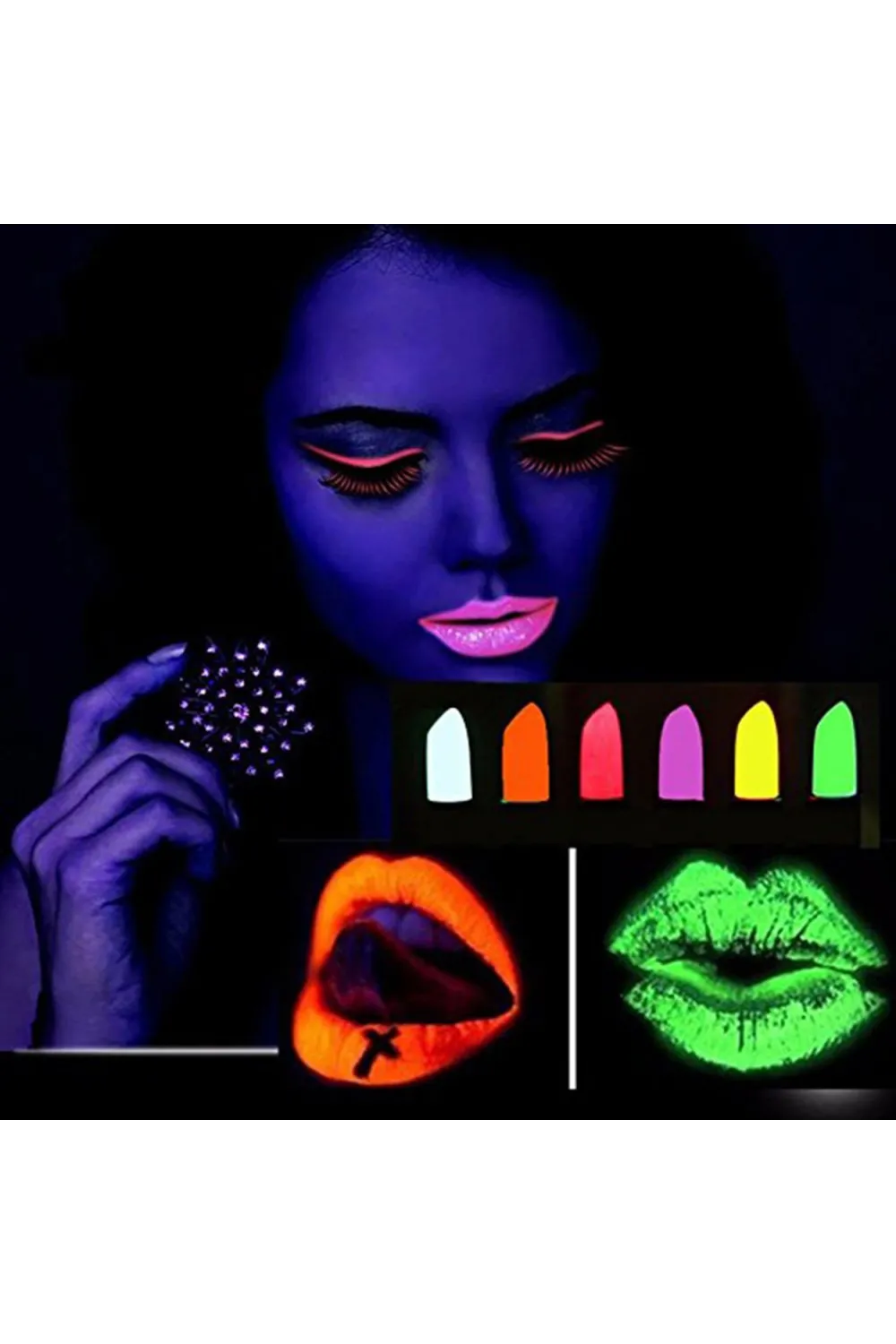 GlowPaint 6’lı Neon Boya – UV Işıkta Parlayan Makyaj Seti