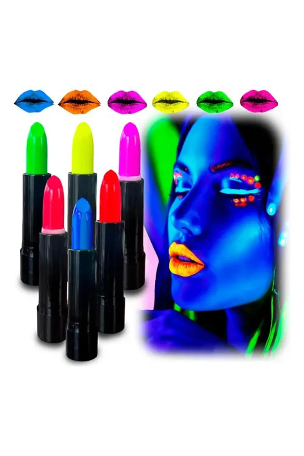 GlowPaint 6’lı Neon Boya – UV Işıkta Parlayan Makyaj Seti