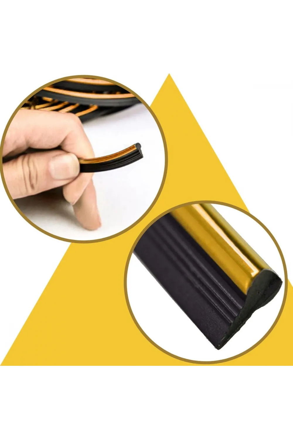 Gold Araba Oto Trim Dekorasyon Şeridi Kauçuk Elastik Kolay Kurulum 5 metre Şerit Bant