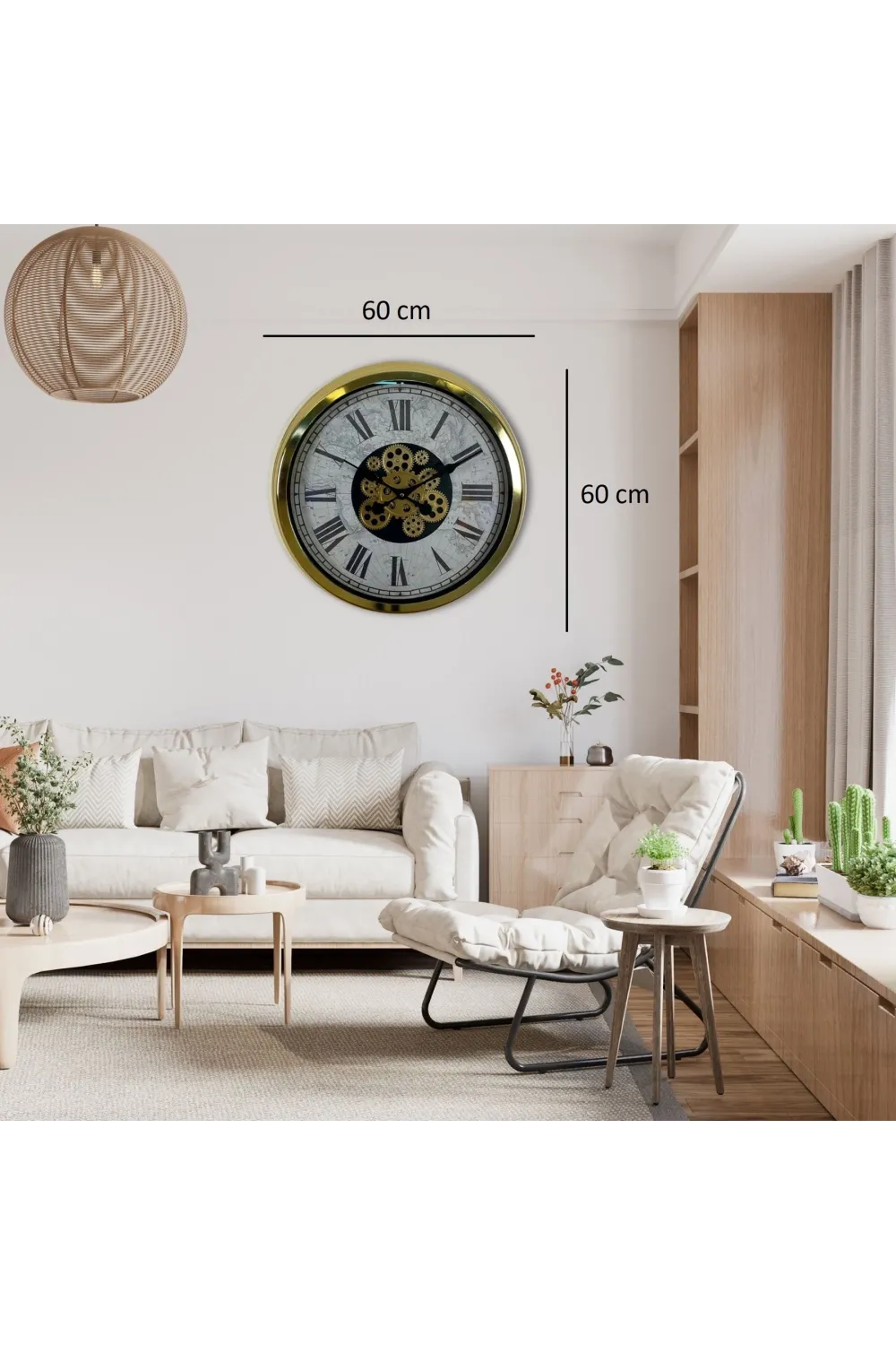 Gold Atlas Royale 60 Cm Çarklı Duvar Saati