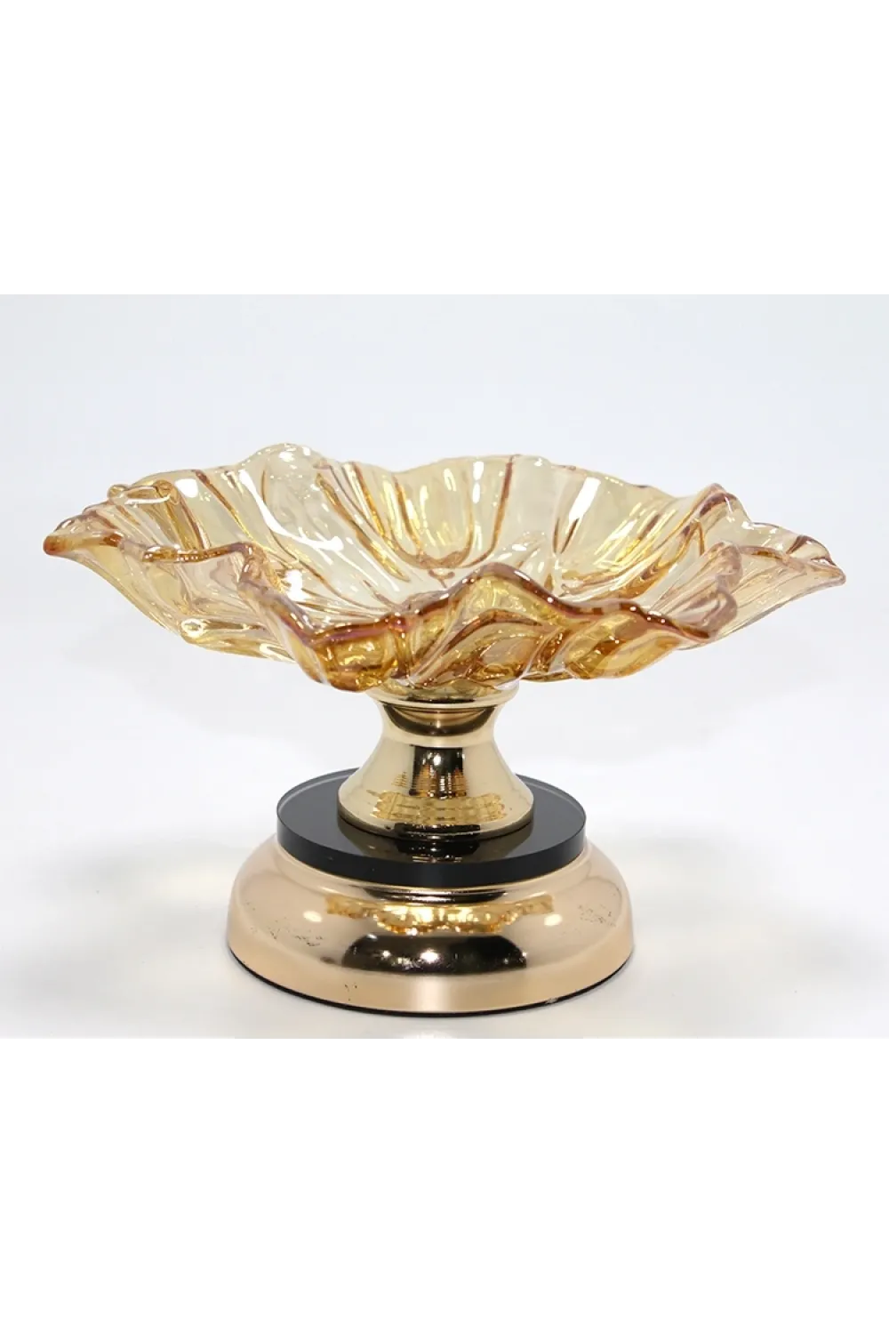 Gold Detaylı Ayaklı Dekoratif Cam Sunumluk IEG4887