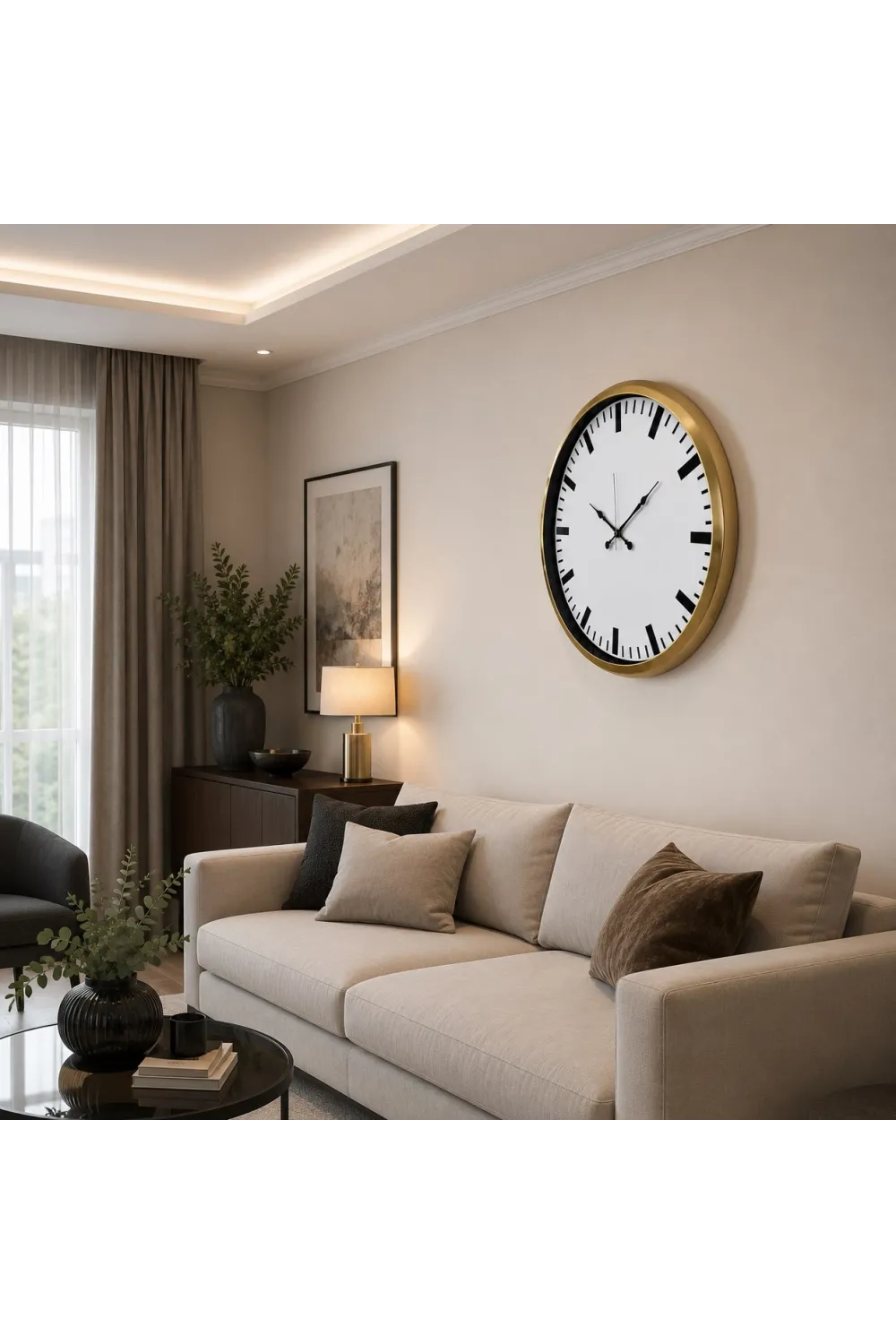 Gold Ivory Prime 52 x 52 Cm Duvar Saati