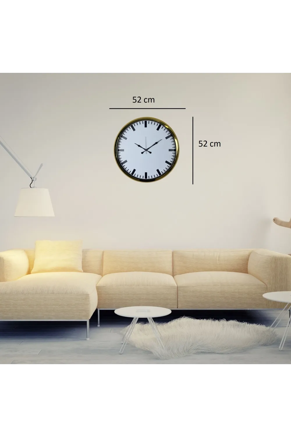 Gold Ivory Prime 52 x 52 Cm Duvar Saati