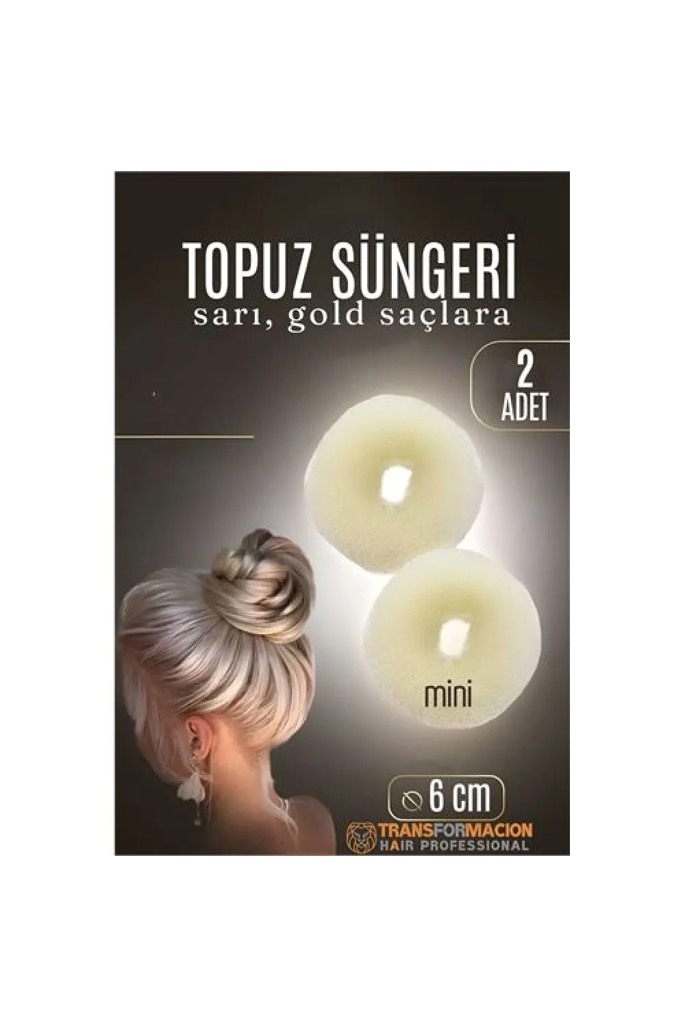 GOLD Mini Saç Topuz Süngeri  2 ADET 6 CM Çap 2.5 cm Kalınlık 721878