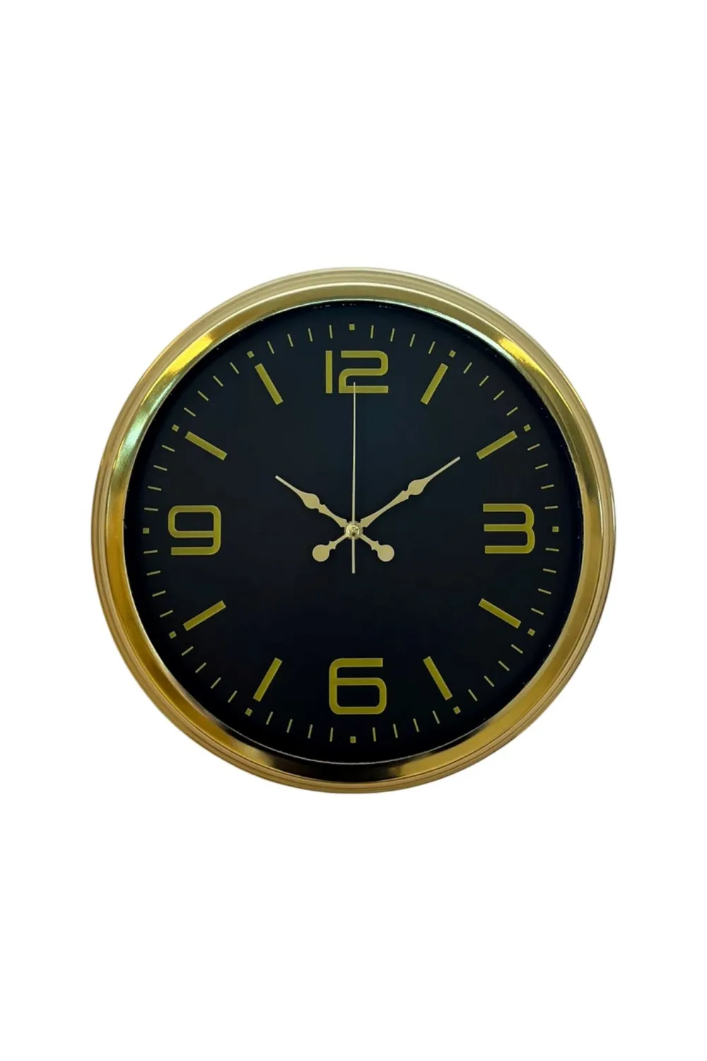 Gold Modern Rakamlı 40 Cm Metal Duvar Saati