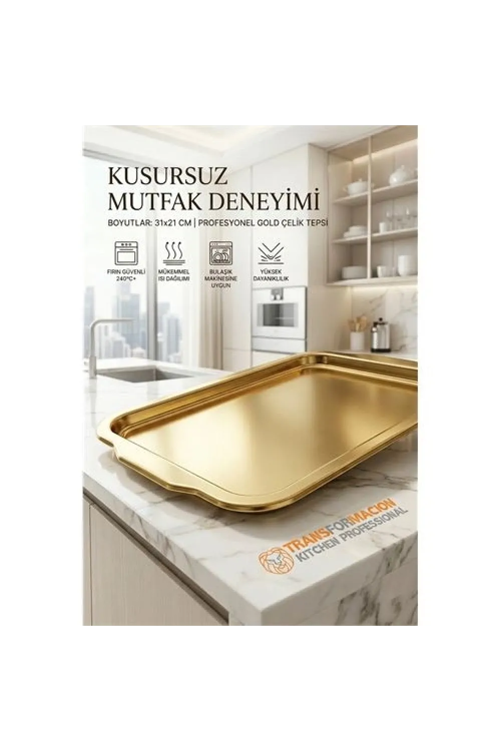 Gold Profesyonel Sunum Tepsisi - Heidi Bauer Serisi 31x21 cm 722991