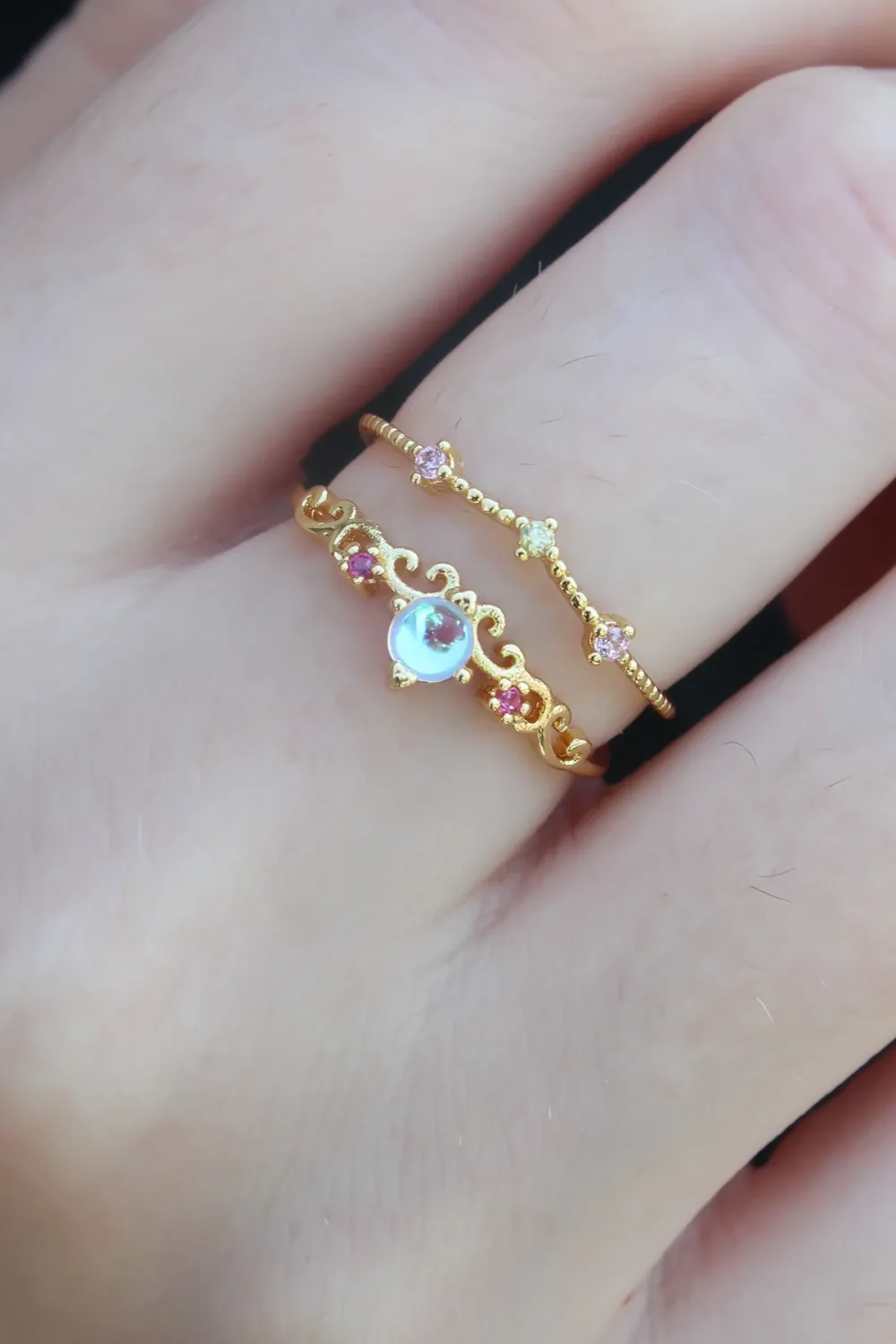 ietaks™ Gold Renk Zirkon Taşlı Taç Model Kadın Yüzük